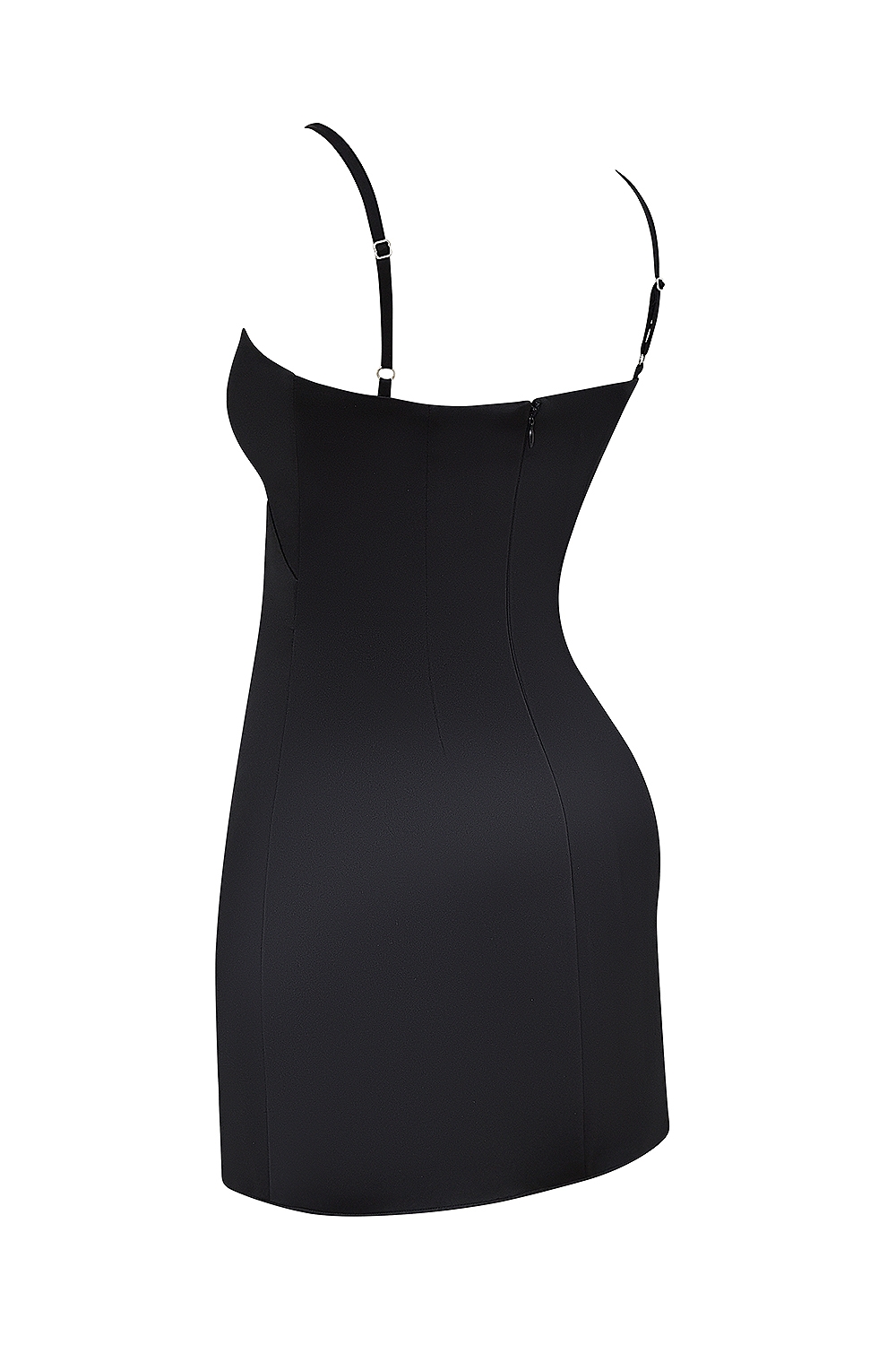 Dainty  Black Square Neck A-Line Mini Dress — image 14