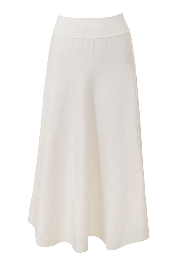 Solara  Ivory Wool Mix Flared Midi Skirt — image 7