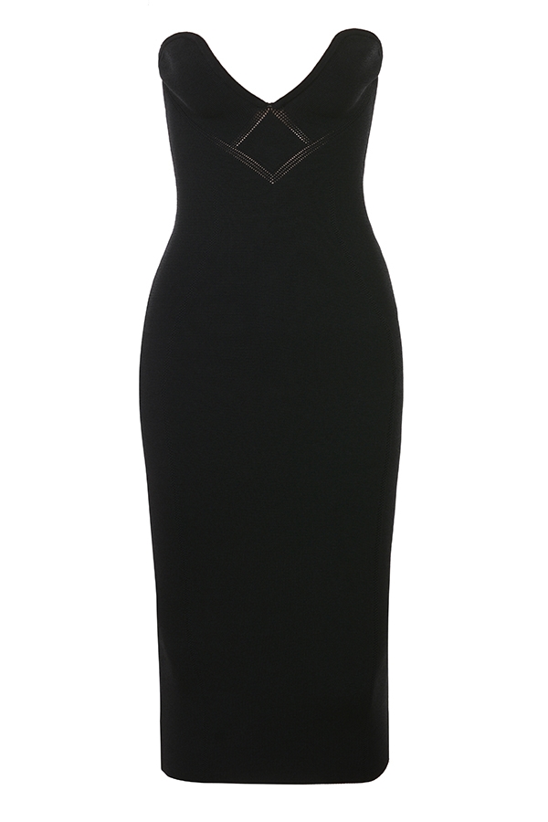 Magdalena  Black Strapless Midi Dress — image 12