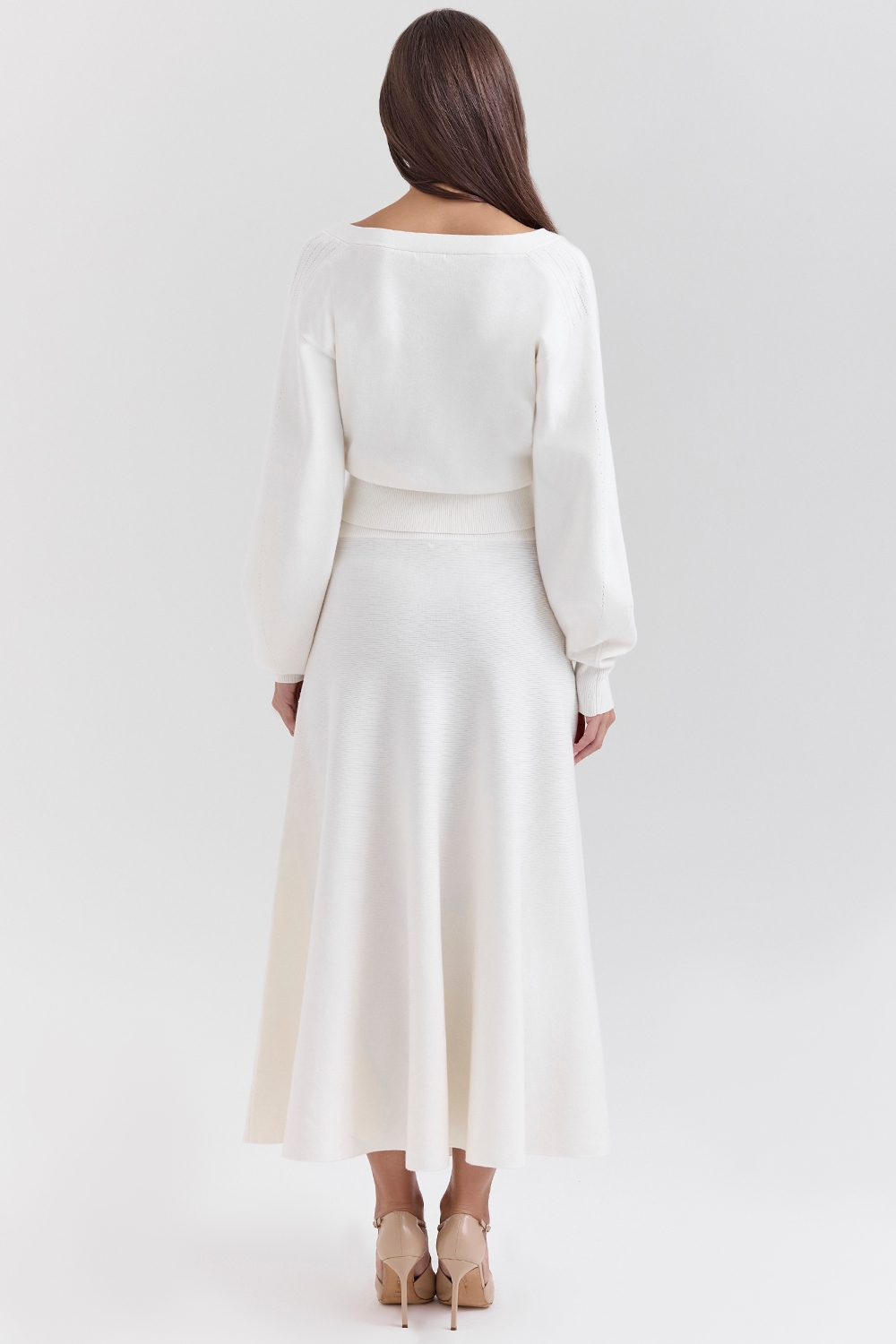 Rowan  Ivory Wool Balloon Sleeve Wrap cardigan — image 6