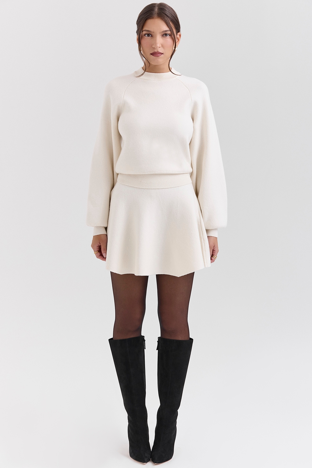 Cressida  Cream Wool Cashmere Heavy Knit Sweater — image 3