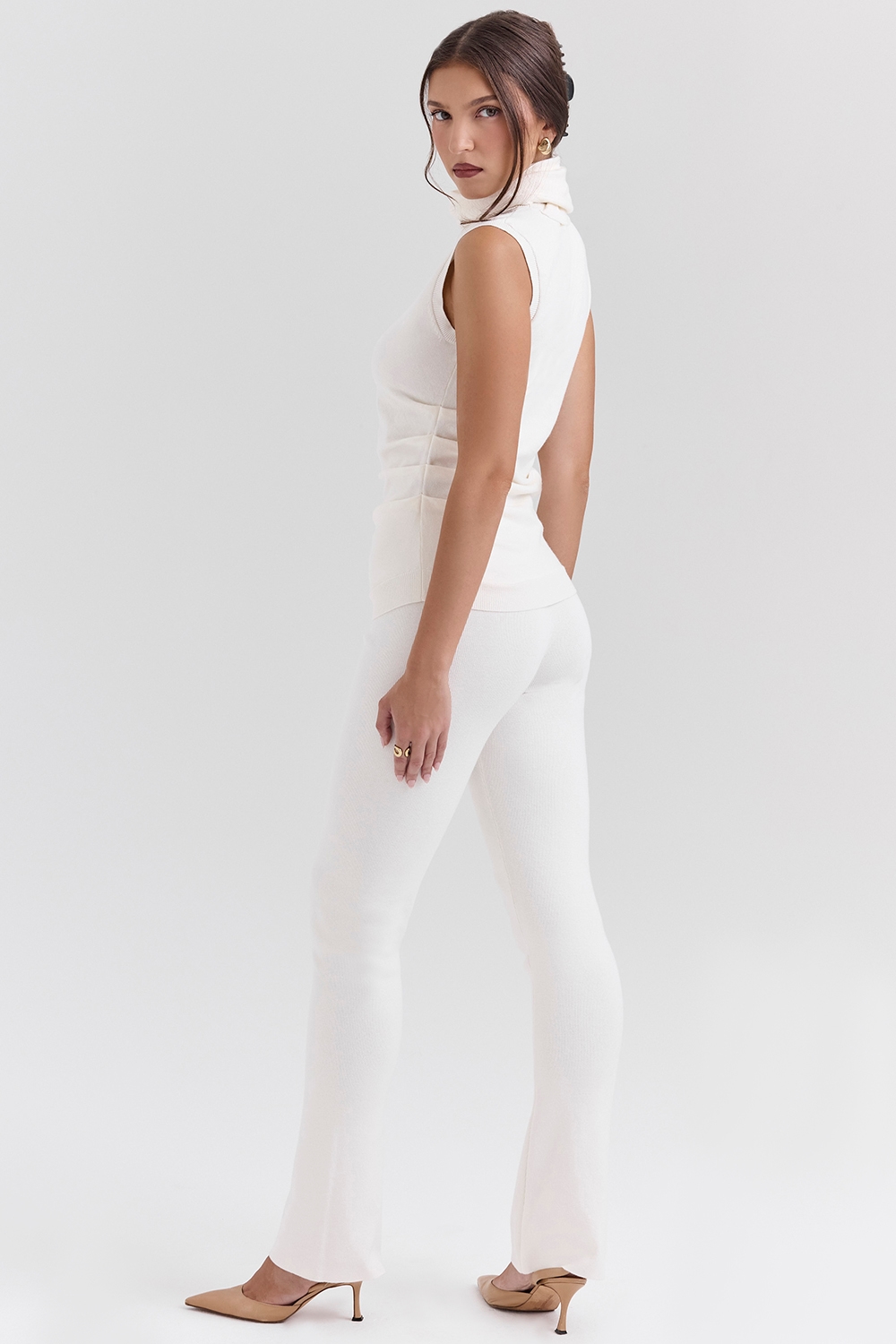 Clementine  Ivory Cashmere Draped Tank and Scarf — image 7