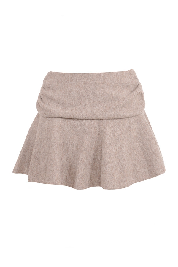 Mistress Rocks Biscuit Knit Fold Over Mini Skirt - SALE — image 11