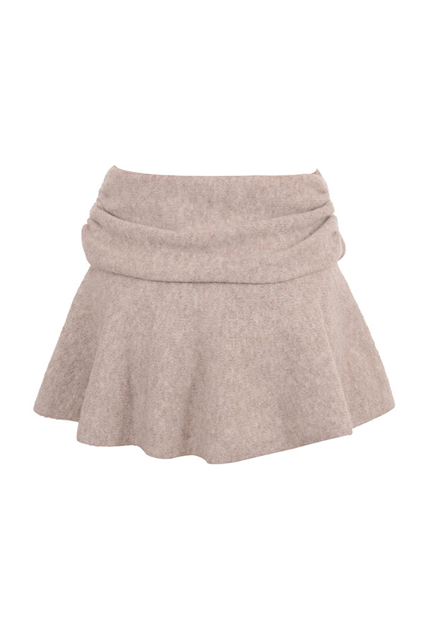 Mistress Rocks Biscuit Knit Fold Over Mini Skirt - SALE — image 13