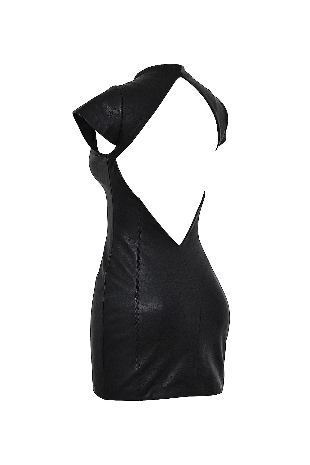 Mistress Rocks Black Vegan Leather Backless Mini Dress - SALE — image 12