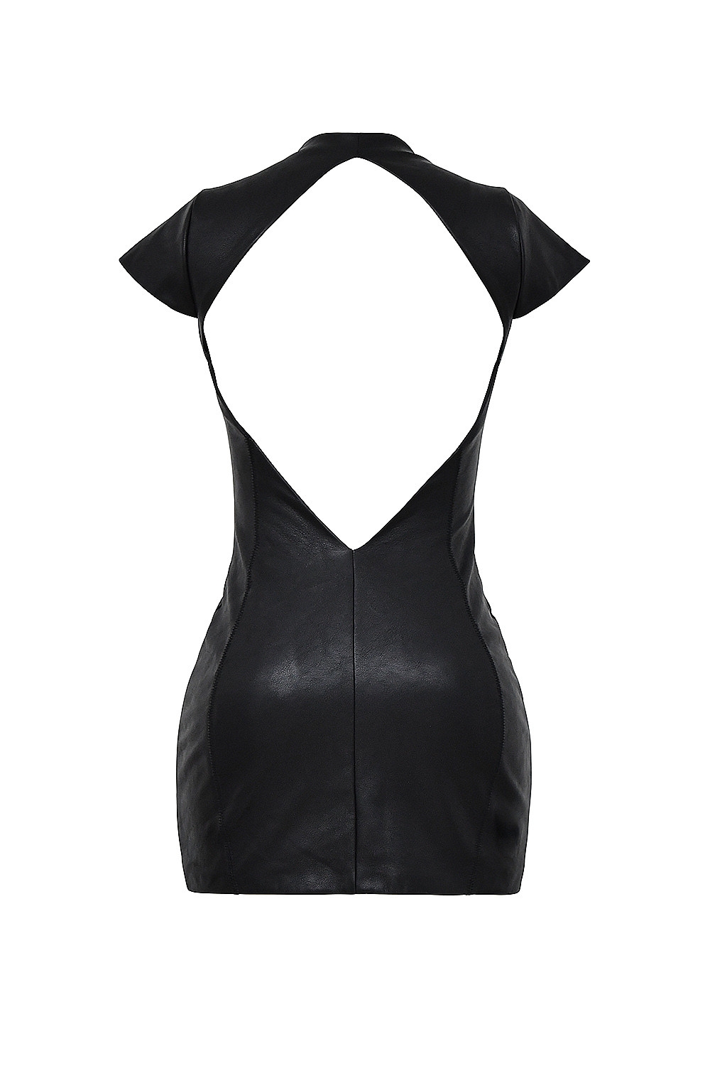 Mistress Rocks Black Vegan Leather Backless Mini Dress - SALE — image 13
