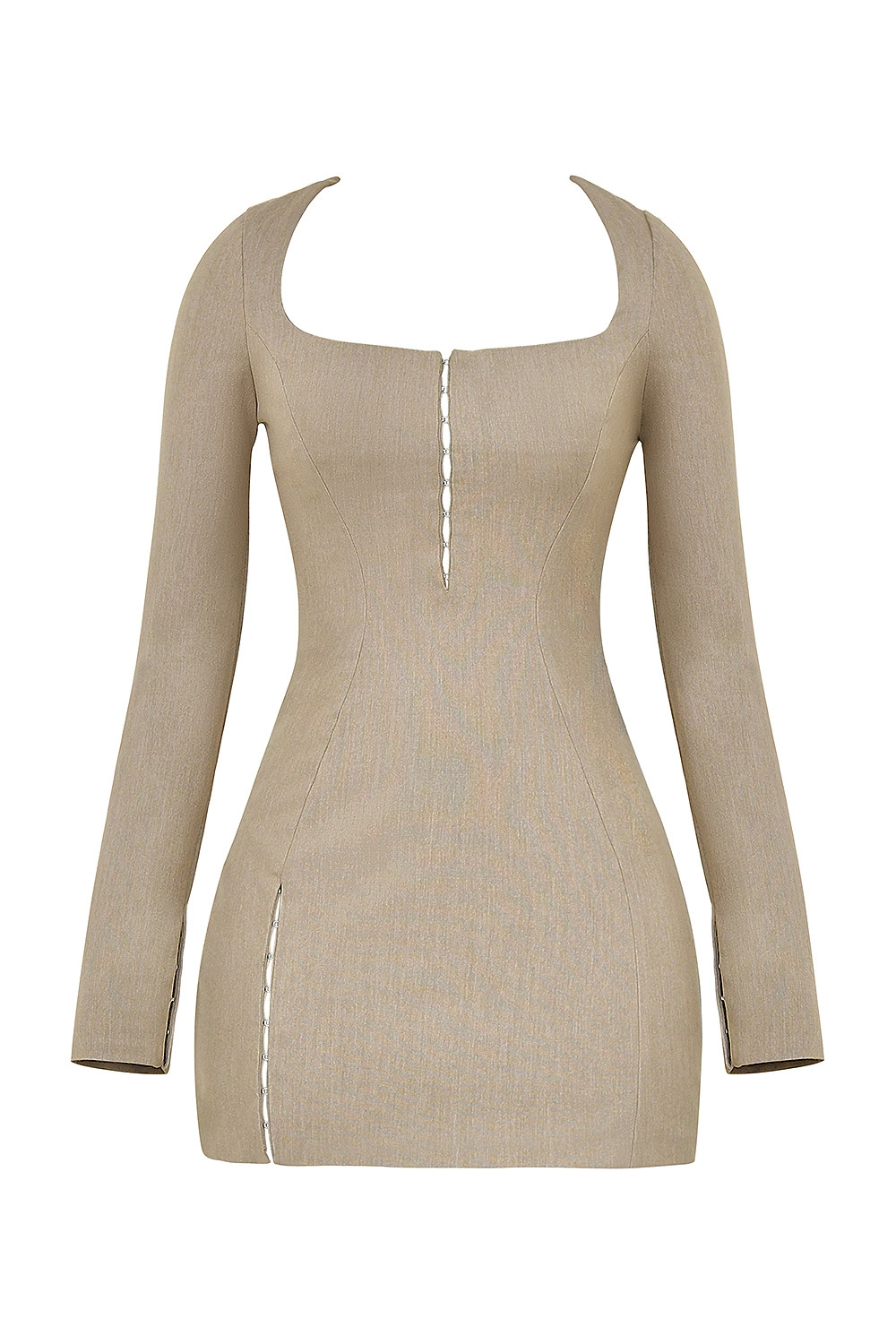 Mistress Rocks Smokey Brown Fitted Long Sleeve Mini Dress - SALE — image 11