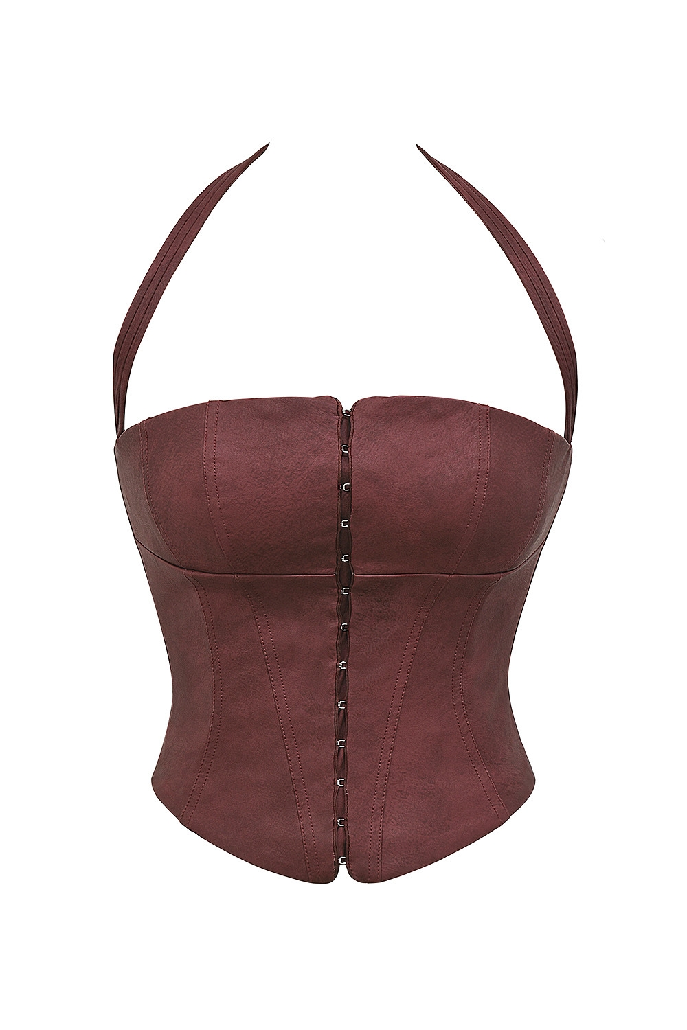 Mistress Rocks Cherry Vegan Leather Halter Corset Top - SALE — image 11
