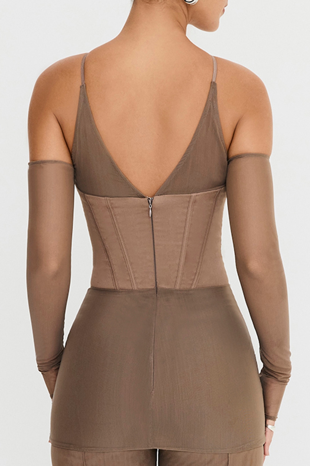 Mistress Rocks Dusty Brown Corset Mini Dress - SALE — image 7