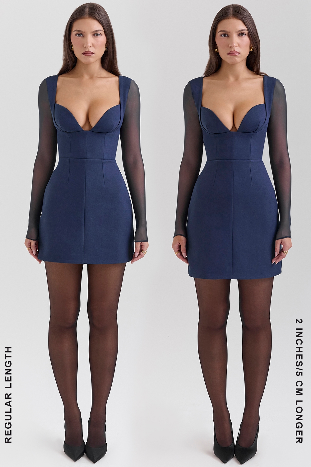 Angelie  Midnight Stretch Crepe Plunge Mini Dress — image 7