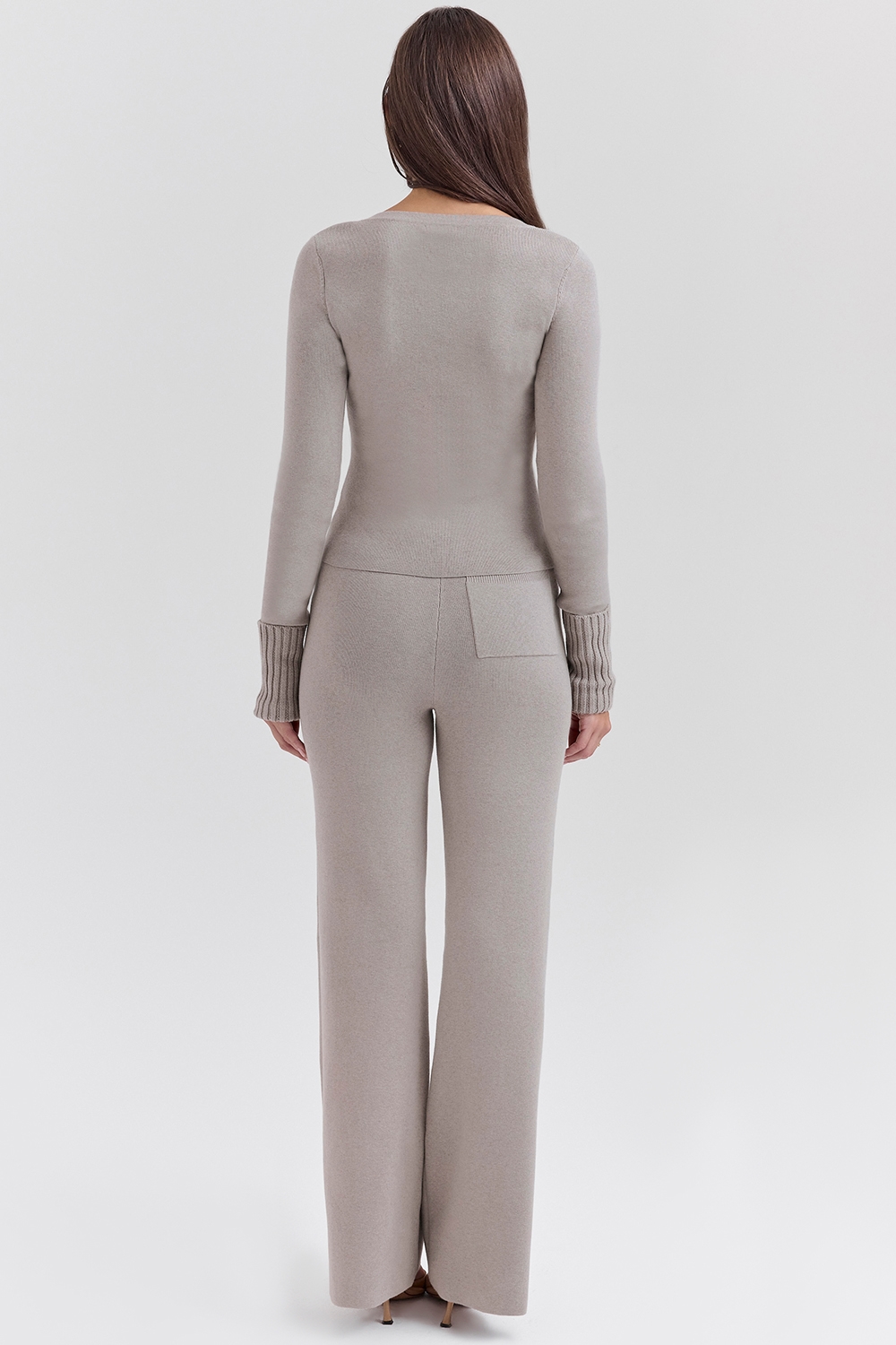 Hunter  Grey Cashmere Straight Leg Trousers — image 7