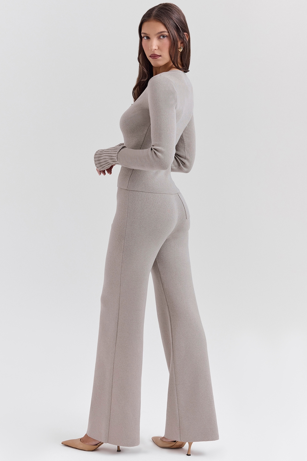 Hunter  Grey Cashmere Straight Leg Trousers — image 6