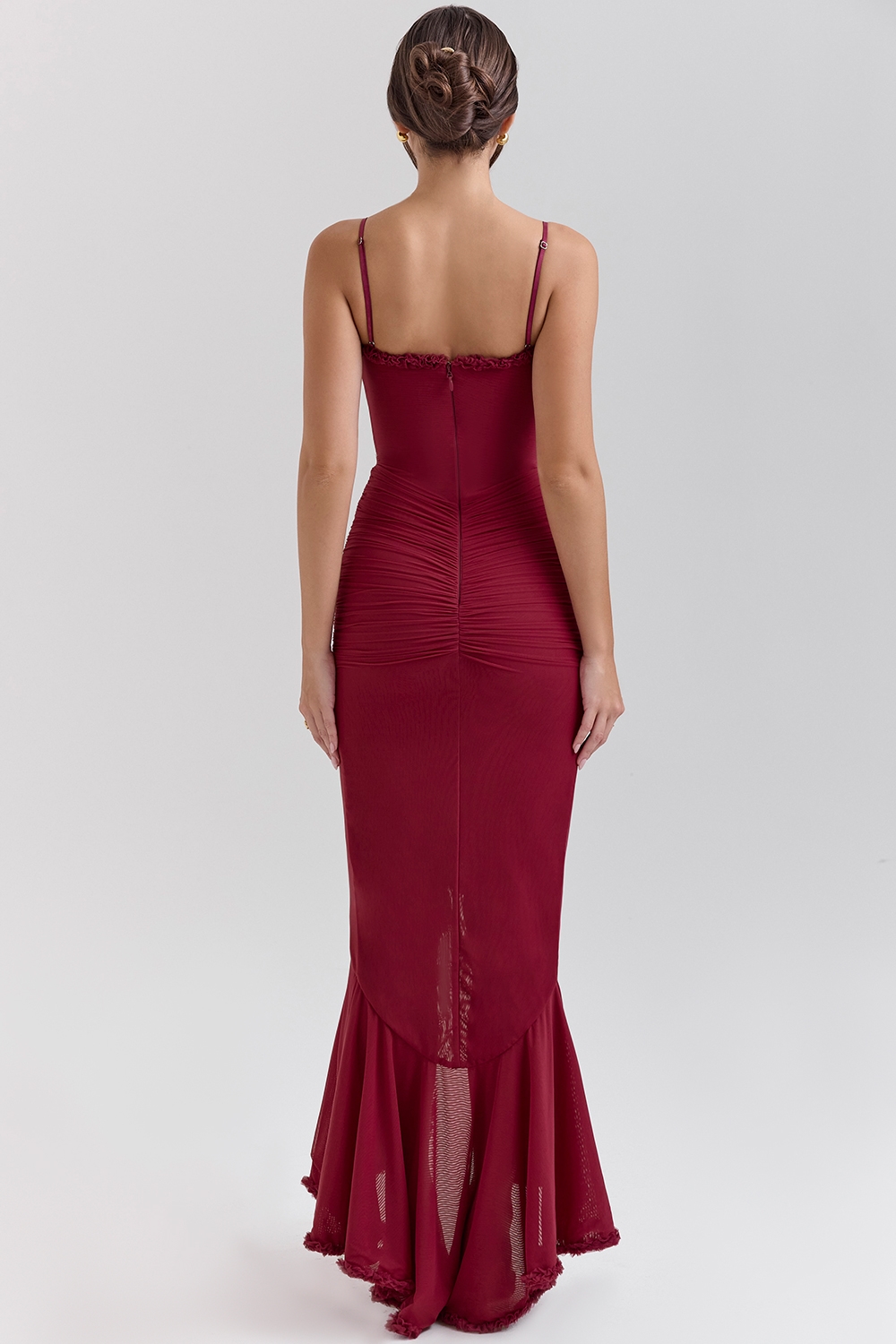 Gabbi  Wine Ruffled Front Gown — image 8