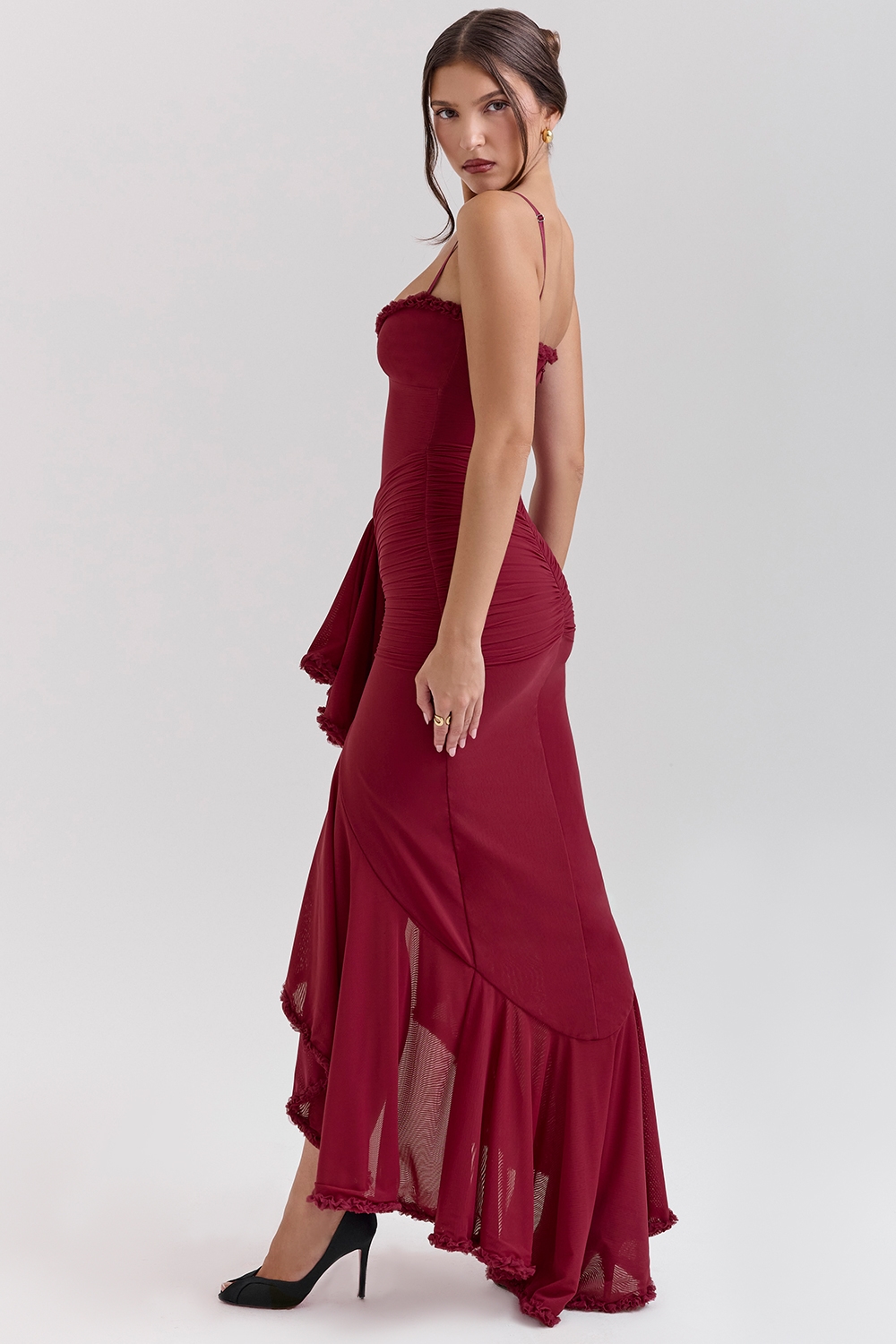 Gabbi  Wine Ruffled Front Gown — image 7