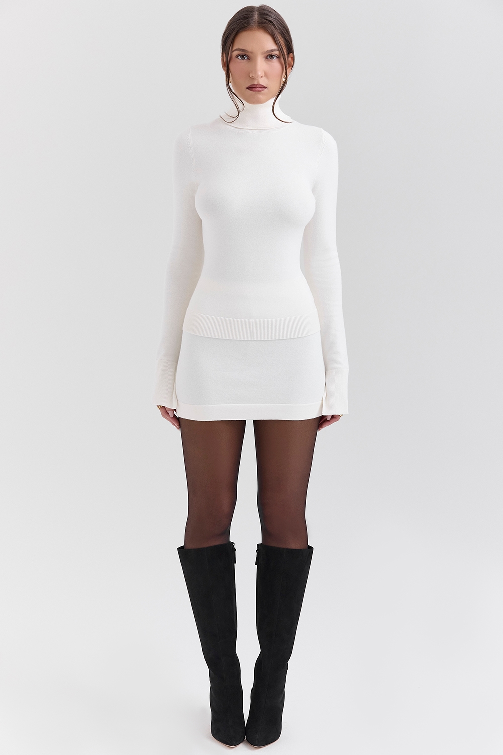 Asher  Ivory Cashmere Mini Skirt — image 3