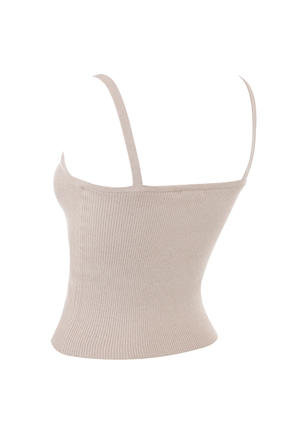 Leigh  Biscuit Wool Cashmere Camisole Top — image 9