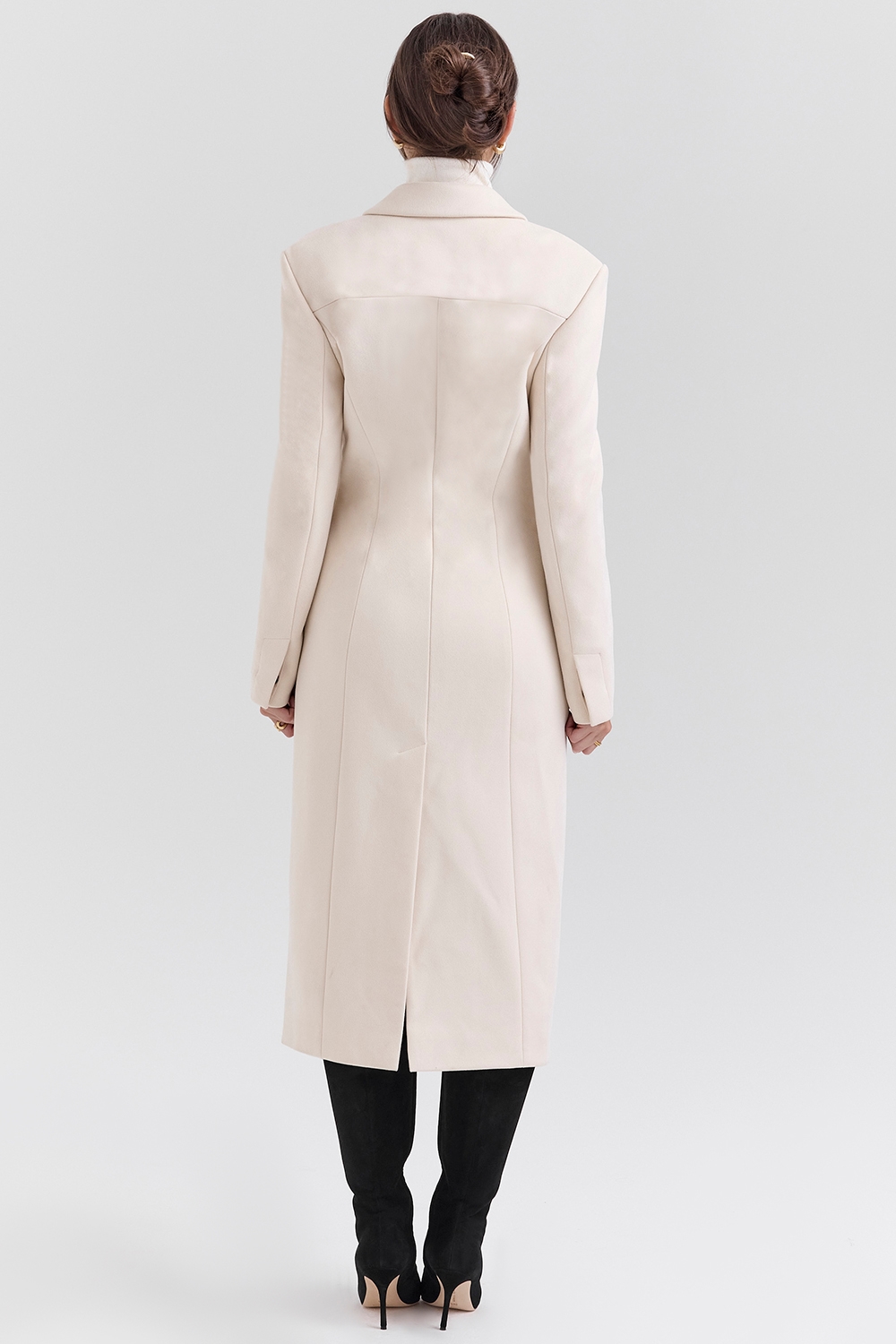 Remi  Ivory Single Breasted Long Coat — image 8