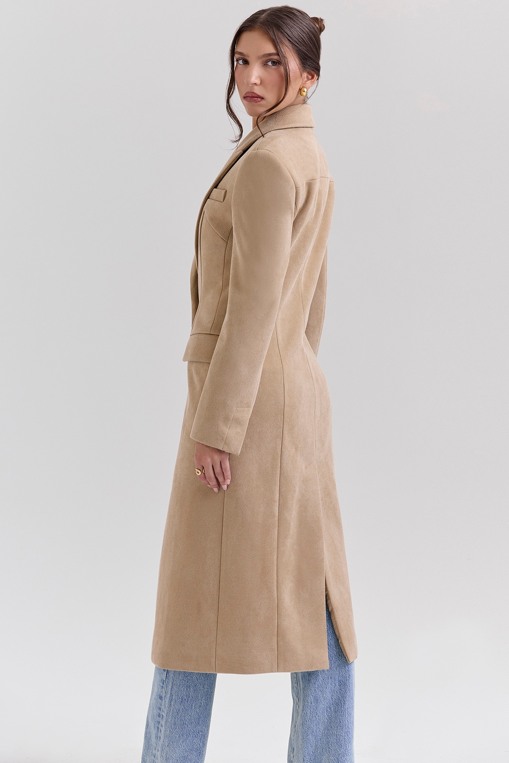 Remi  Camel Single Breasted Long Coat — image 8