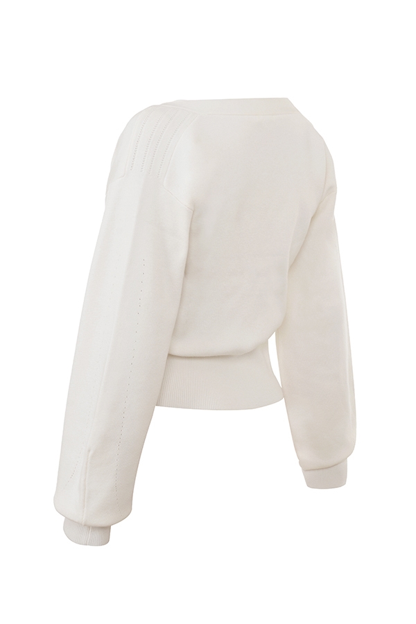 Rowan  Ivory Wool Balloon Sleeve Wrap cardigan — image 9