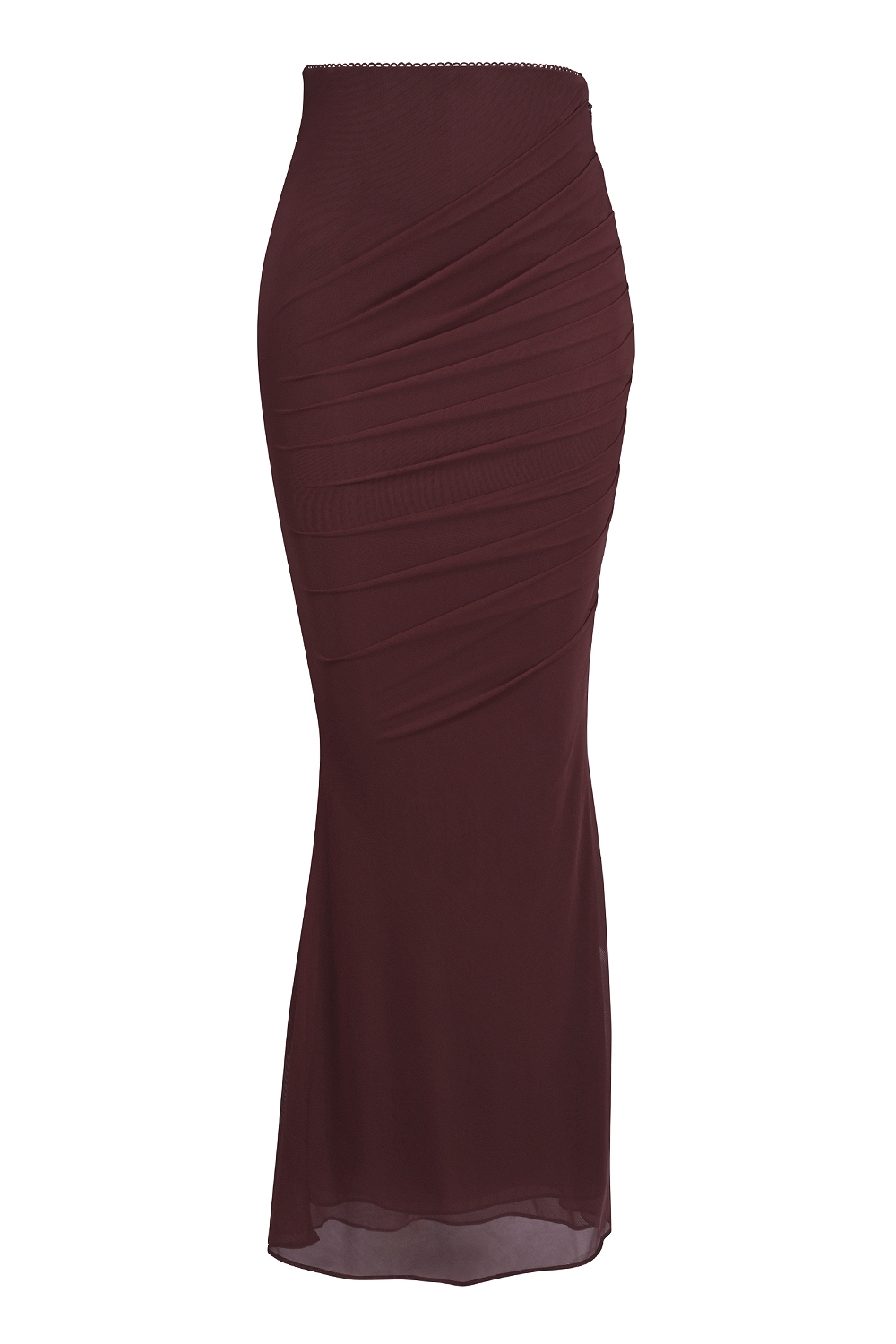 Cassidy  Cabernet Fluted Hem Mesh Maxi Skirt — image 7