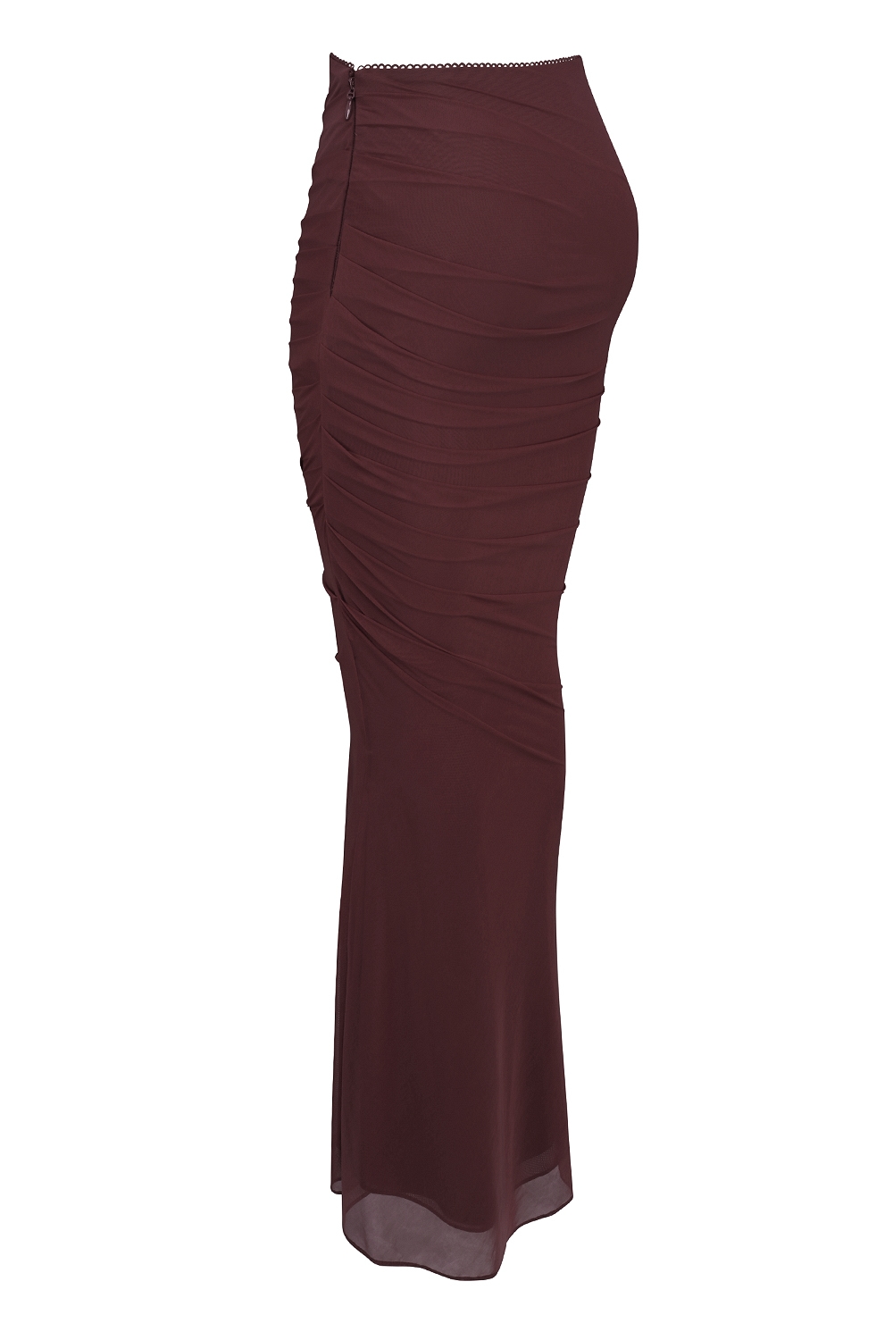 Cassidy  Cabernet Fluted Hem Mesh Maxi Skirt — image 8