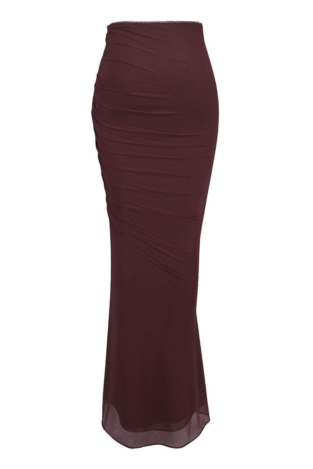 Cassidy  Cabernet Fluted Hem Mesh Maxi Skirt — image 9