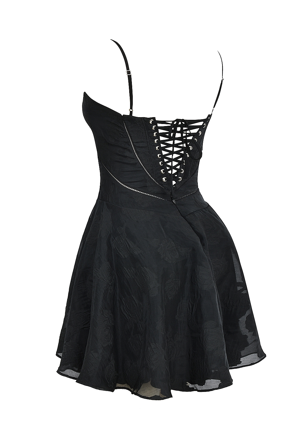 Serenita  Black Floral Lace Back Mini Dress — image 13