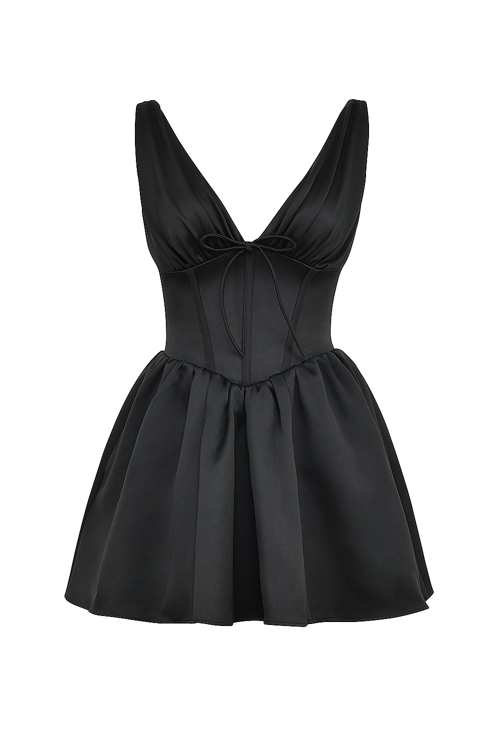 Emmeliette  Black Satin Mini Dress — image 13