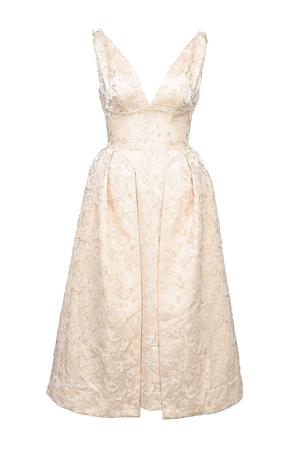 Paloma  Ivory Metallic Jacquard Midi Dress — image 11