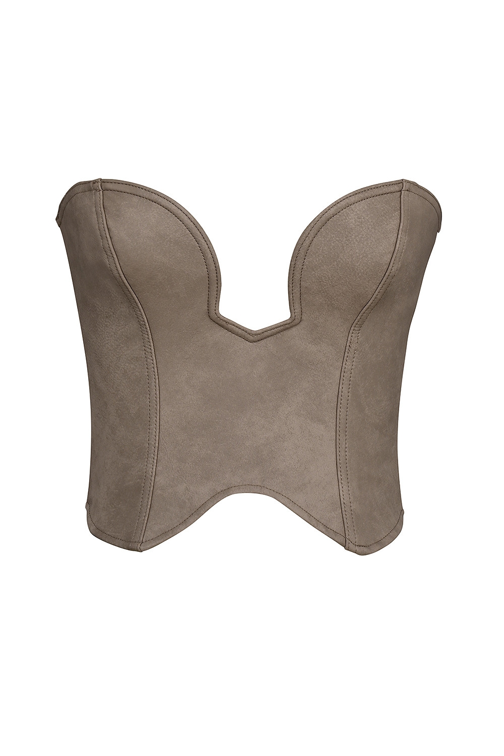 Mistress Rocks Mocha Vegan leather Strapless Corset - SALE — image 12