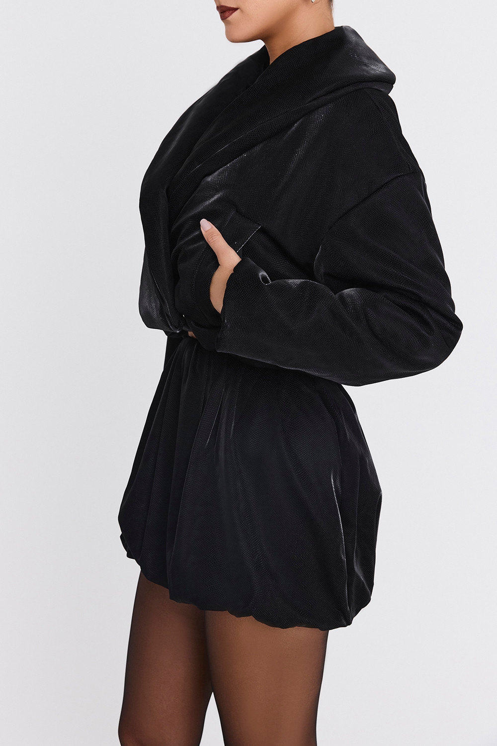 Mistress Rocks Black Vegan leather Puff Ball Skirt - SALE — image 3