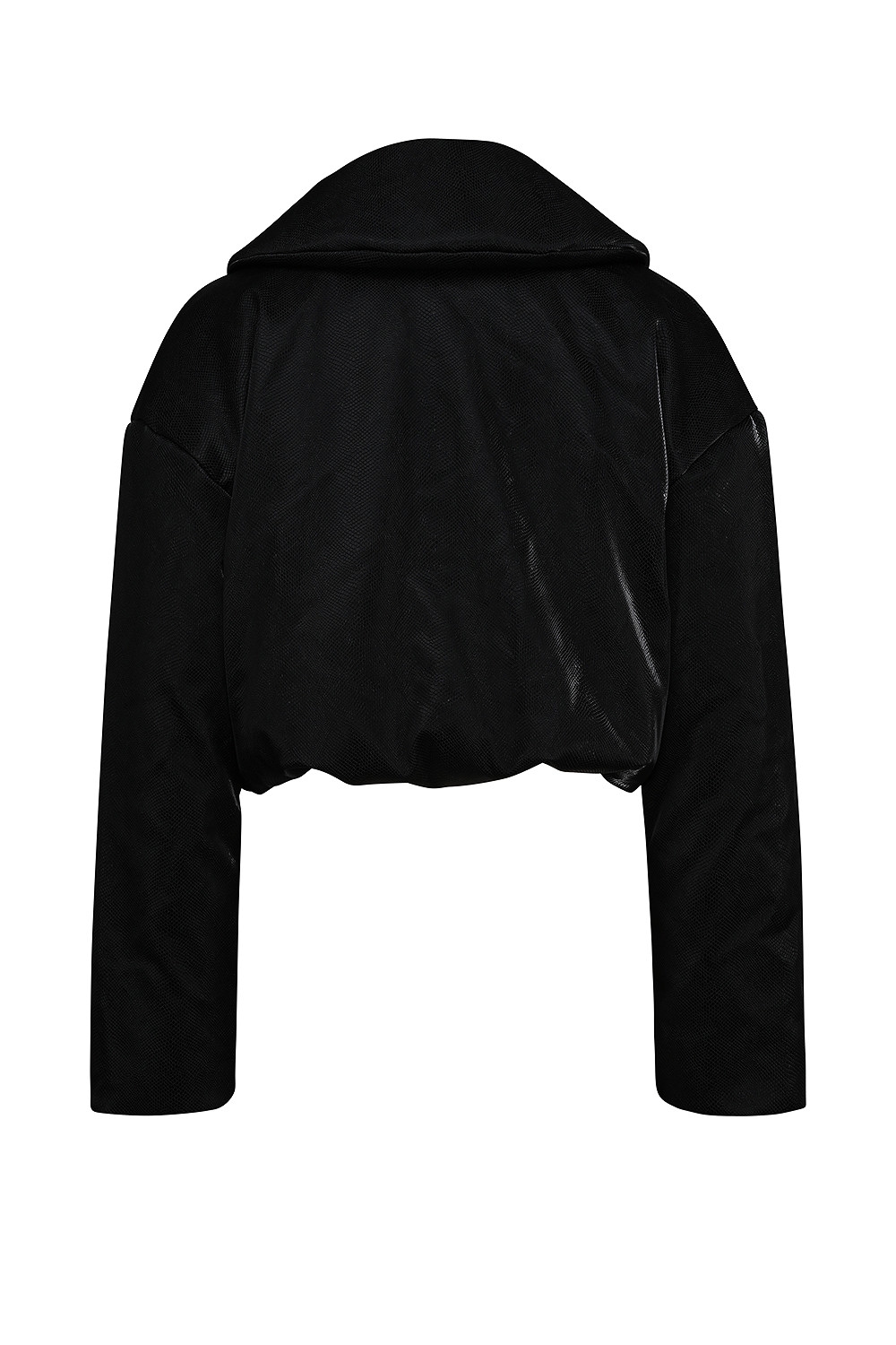 Mistress Rocks Black Vegan Leather Cropped Puffer Jacket - SALE — image 8