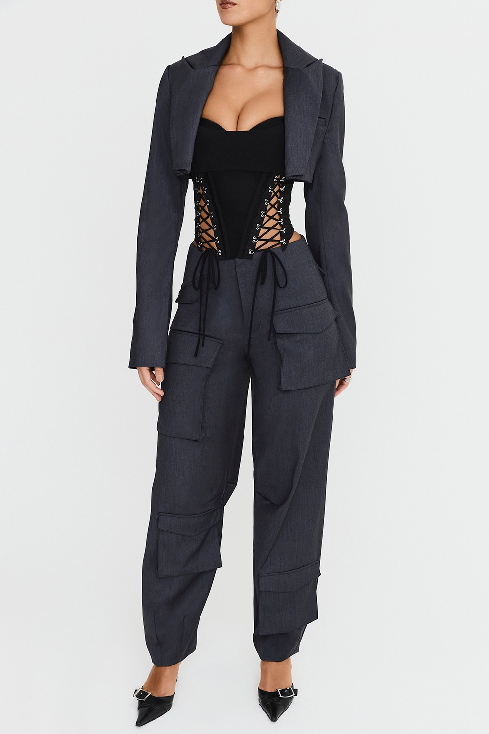 Mistress Rocks Dark Grey Cargo Trousers - SALE — image 3