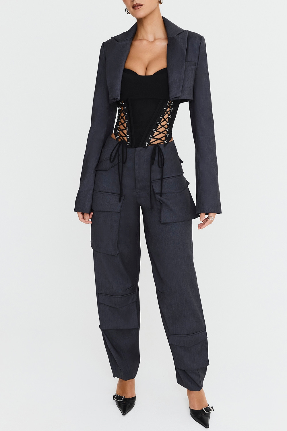 Mistress Rocks Dark Grey Cargo Trousers - SALE — image 4