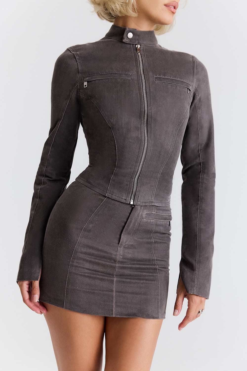 Mistress Rocks Vintage Cocoa Waxed Cotton Fitted Jacket - SALE — image 3