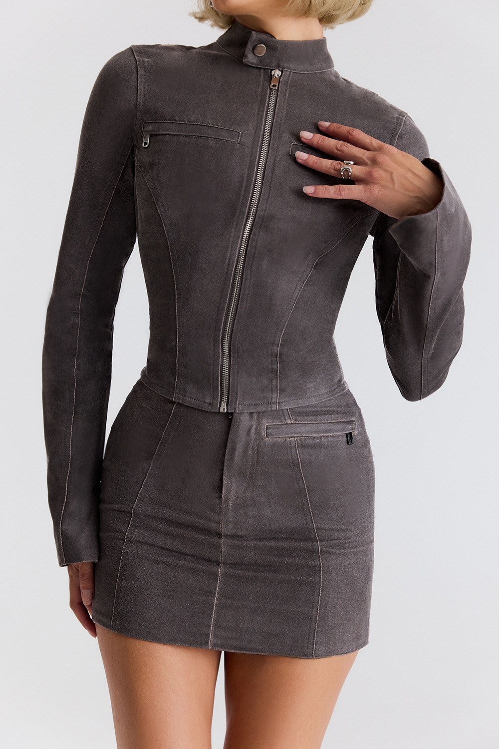 Mistress Rocks Vintage Cocoa Waxed Cotton Mini Skirt - SALE — image 4