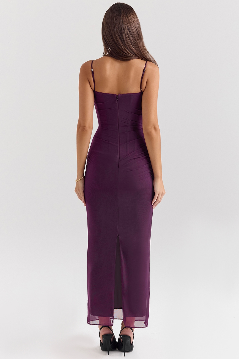 Nalini  Grape Mesh Corset Maxi Dress — image 7