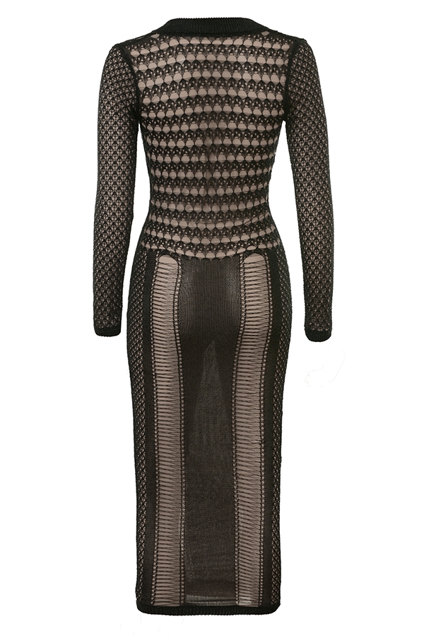 Loula  Black Plunge Midi Dress — image 14