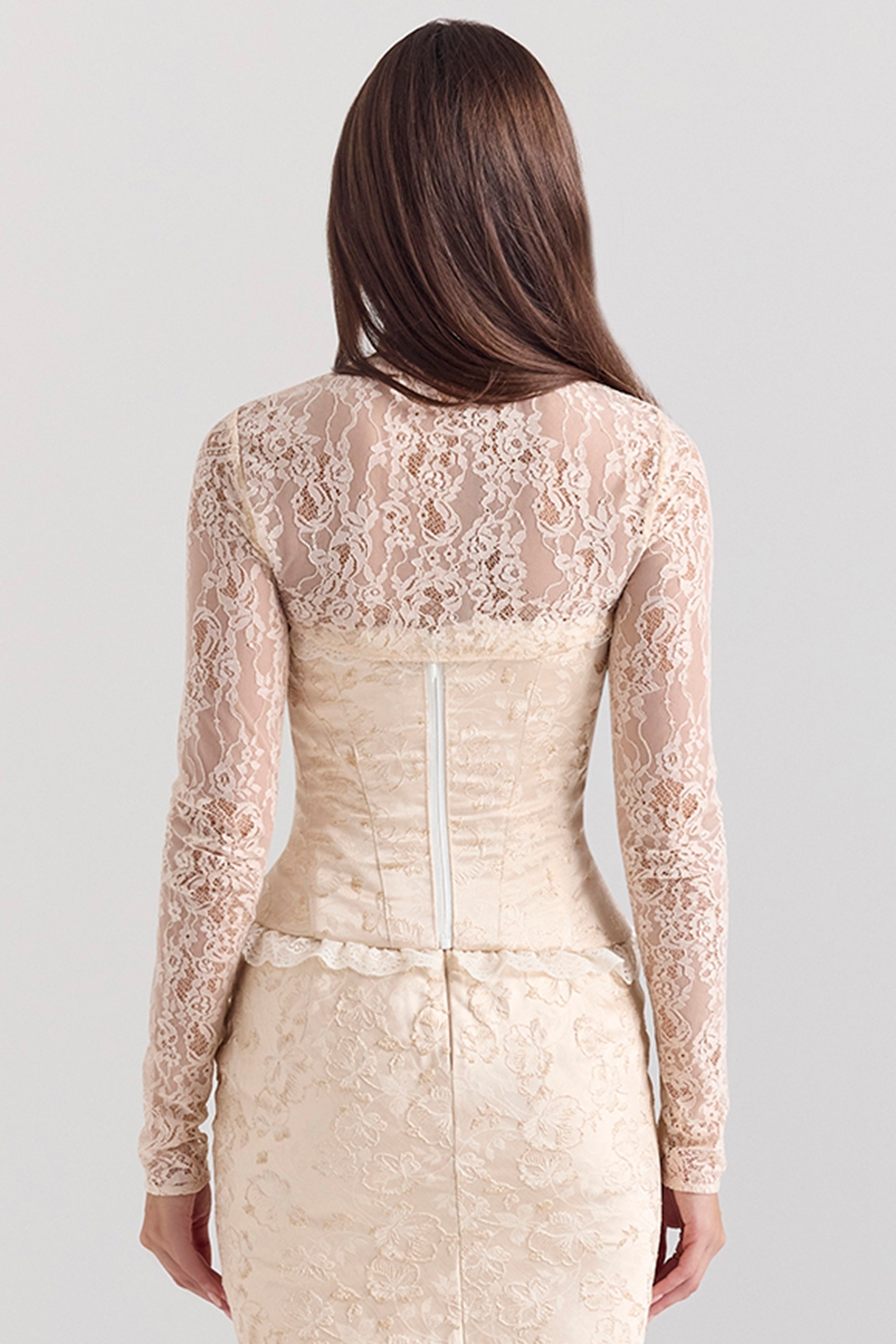 Perdita  Ivory Metallic Jacquard Corset & Bolero — image 8