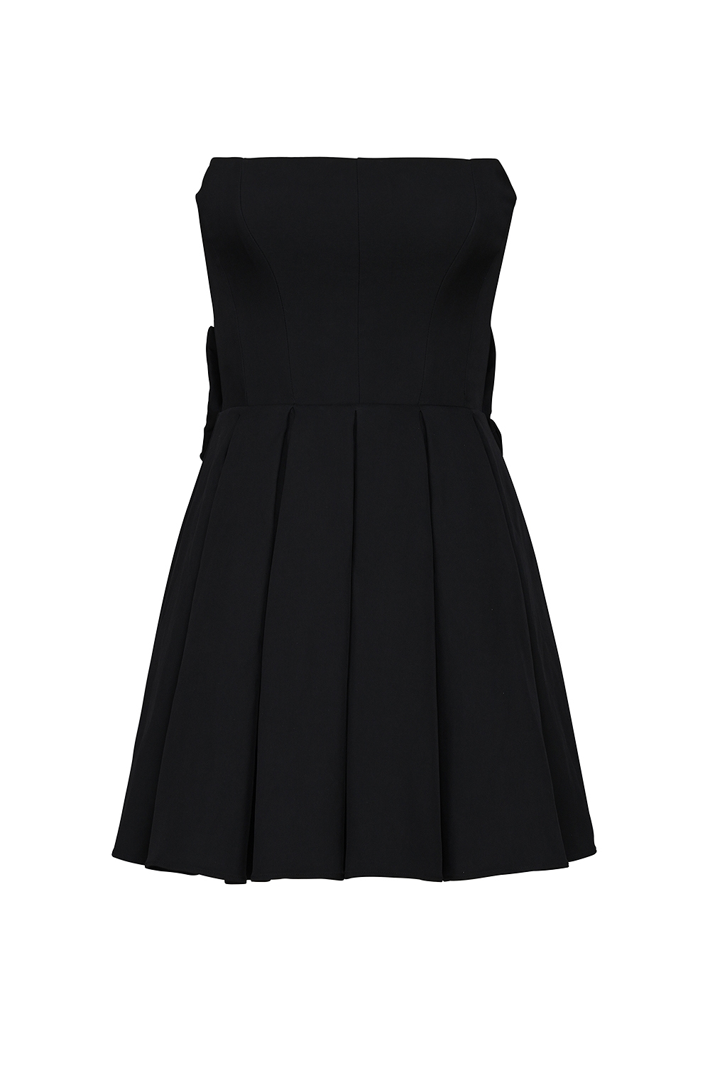 Emmanuela  Black Strapless Detachable Bow Mini Dress — image 15