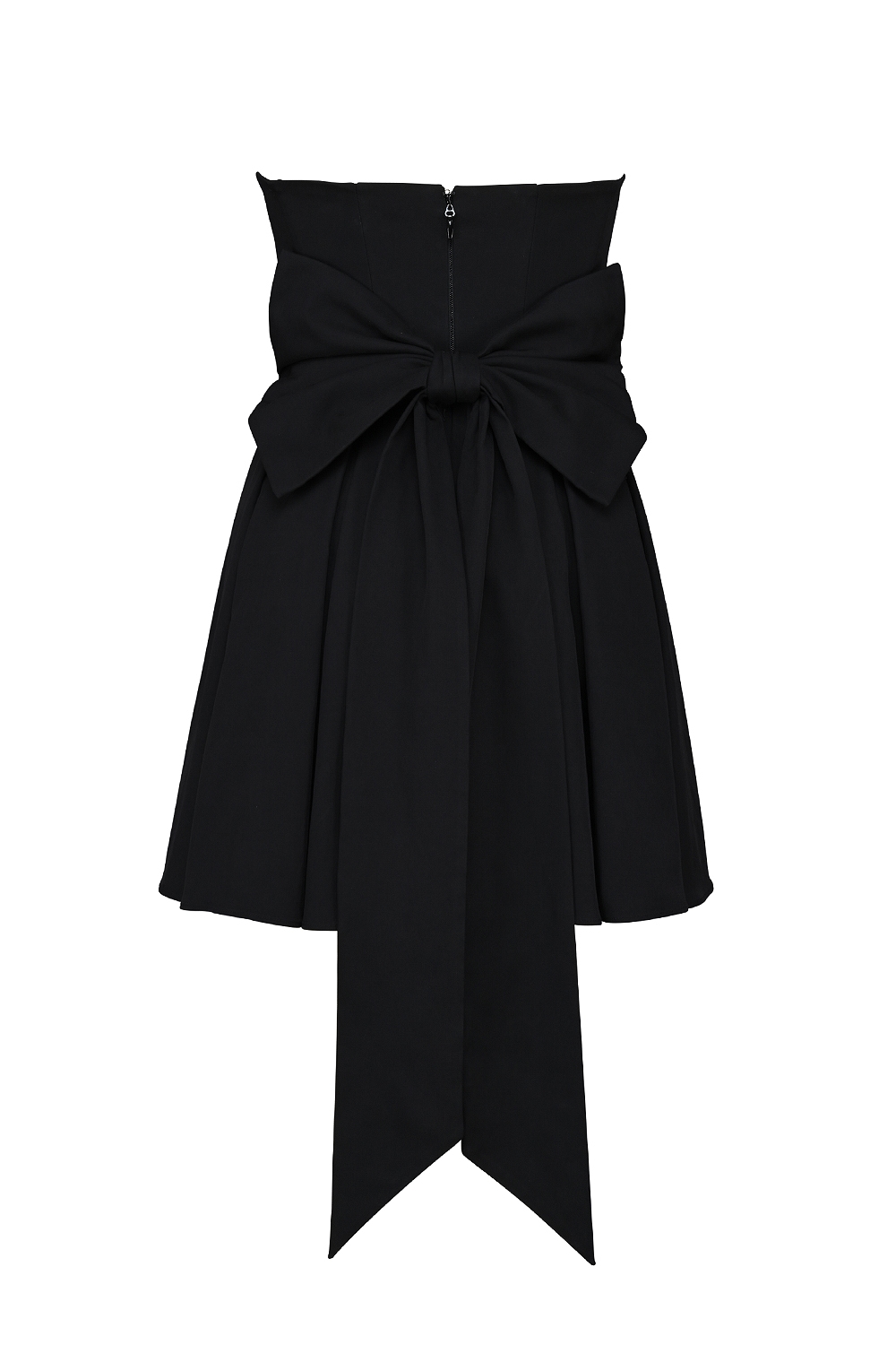 Emmanuela  Black Strapless Detachable Bow Mini Dress — image 17