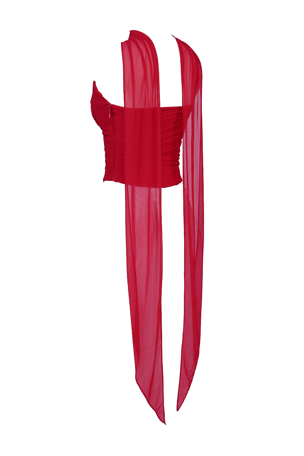 Hallie  Holly Red Strapless Corset Top with Detachable Neck Scarf — image 12