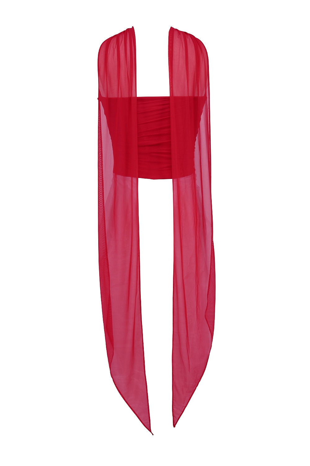 Hallie  Holly Red Strapless Corset Top with Detachable Neck Scarf — image 13