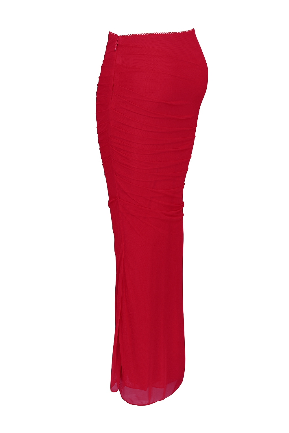 Cassidy  Holly Red Mesh Maxi Skirt with Fluted Hem — image 10