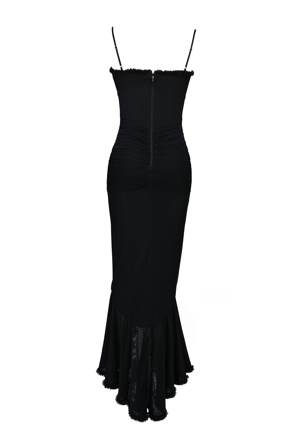 Gabbi  Black Mesh Ruffled Front Gown — image 14
