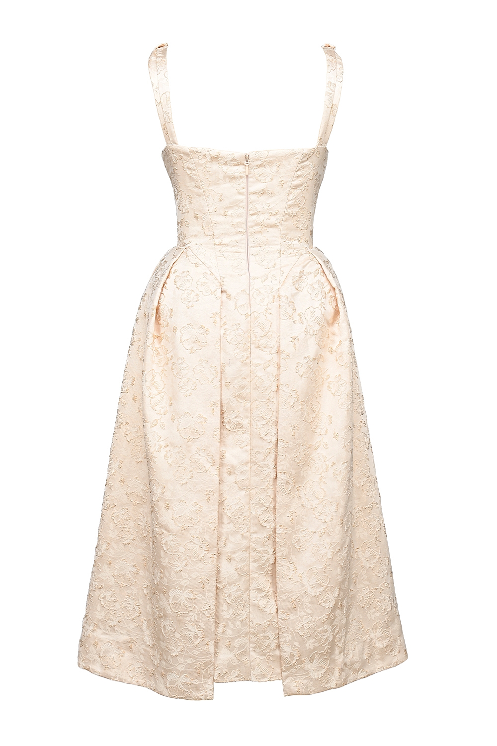 Paloma  Ivory Metallic Jacquard Midi Dress — image 13