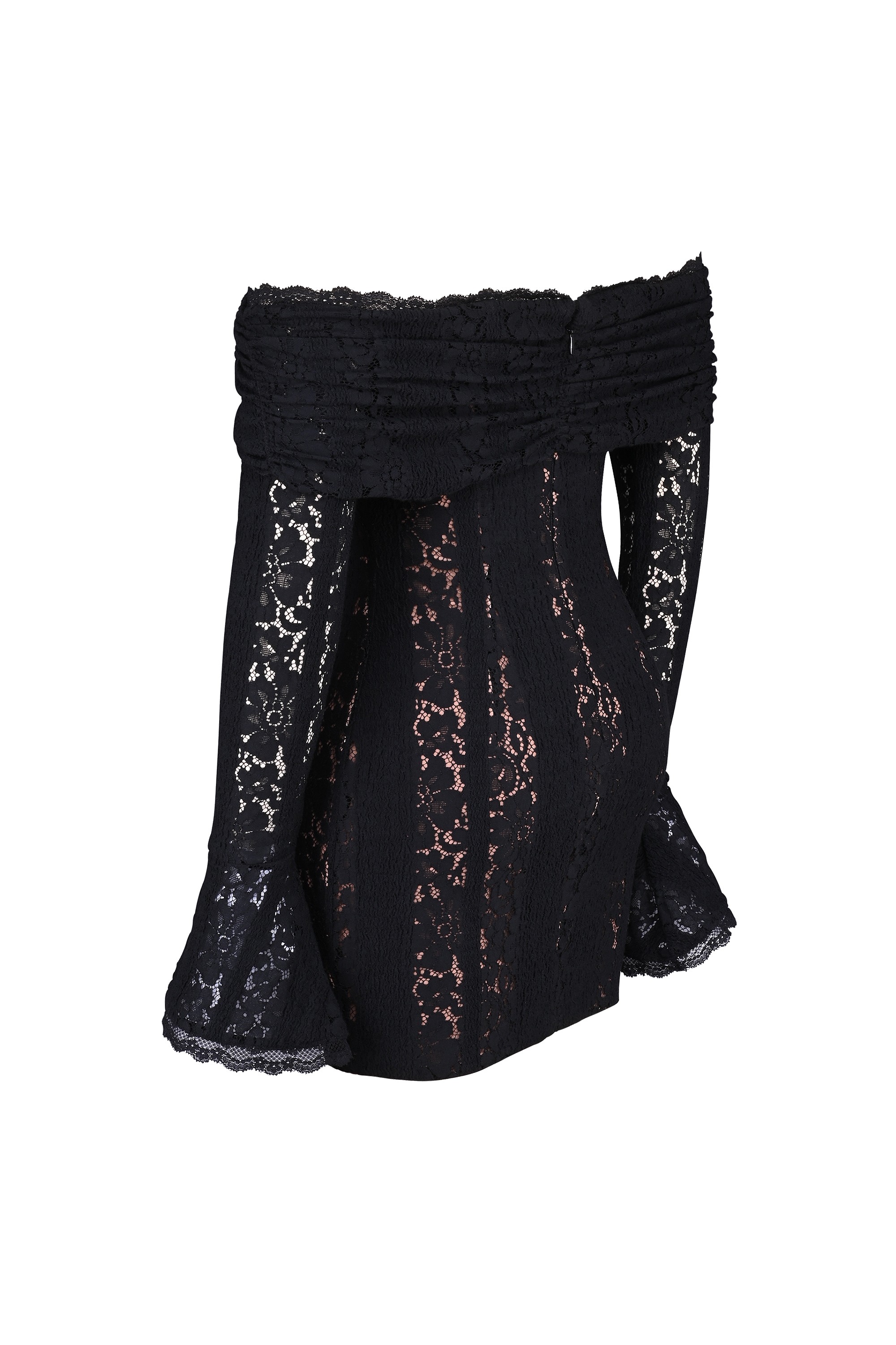 Sadie  Black Floral Lace Off Shoulder Mini Dress — image 14
