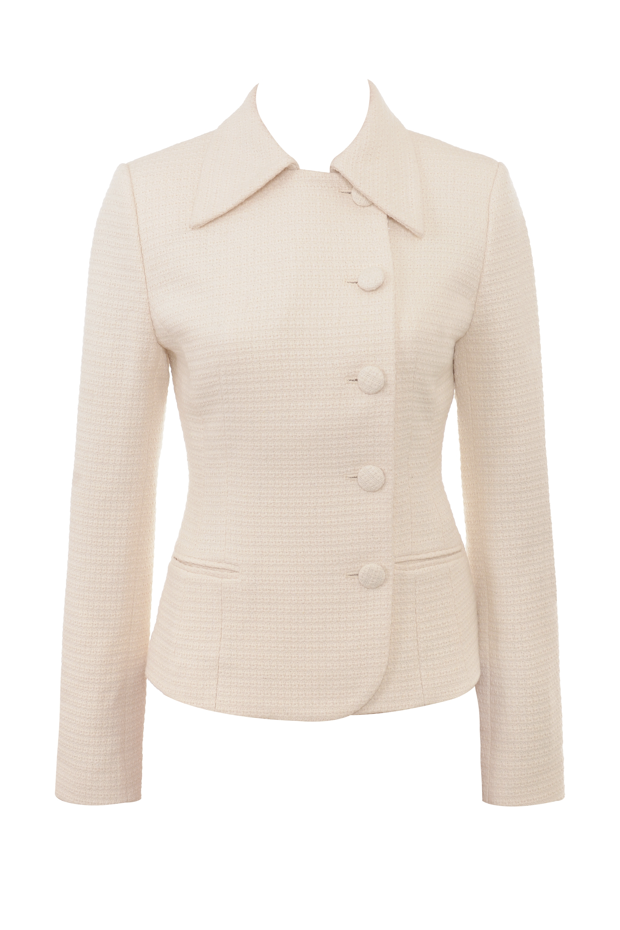 Misha  Cream Boucle Button Front Blazer — image 9