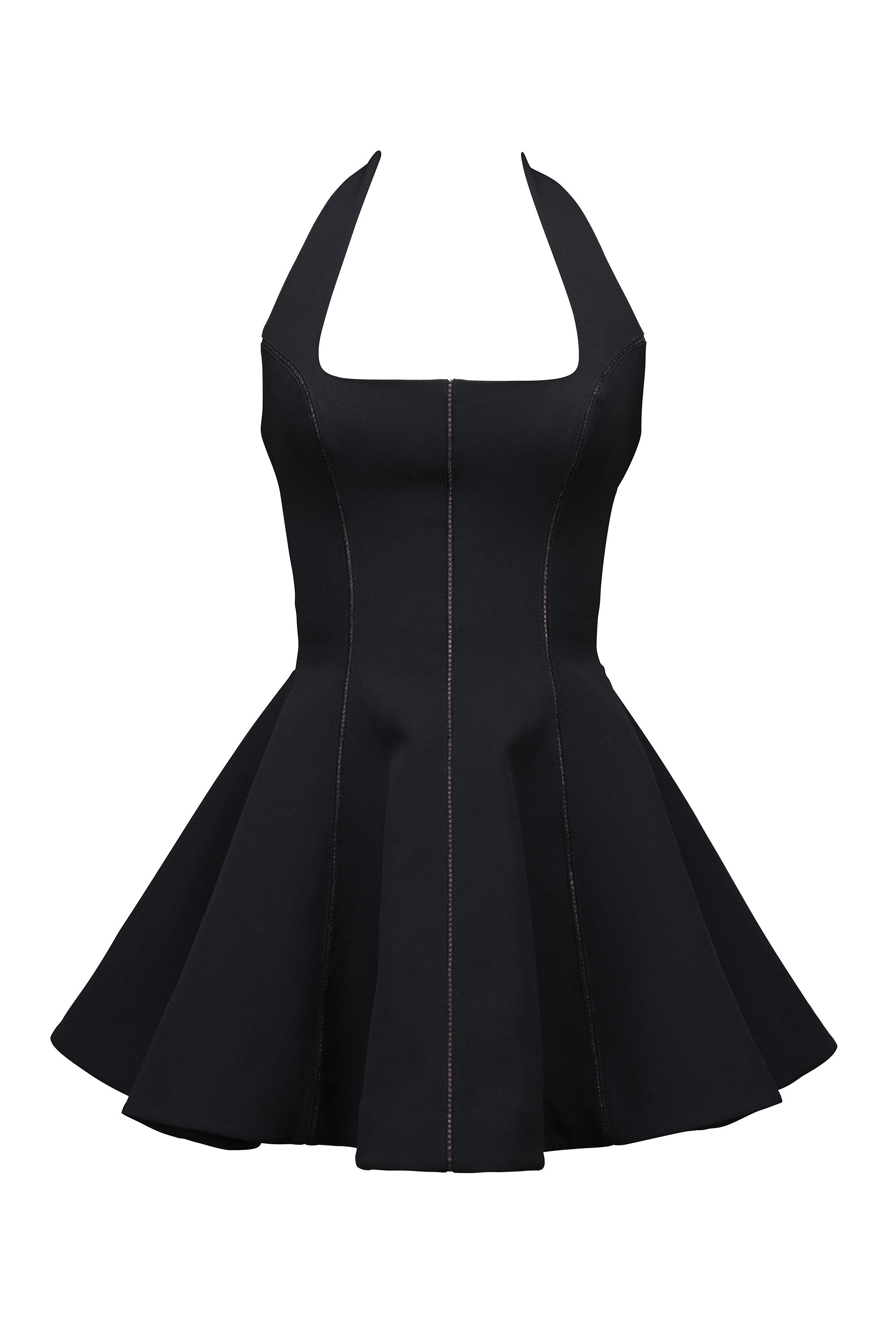Loulette  Black Halter Neck Bow Mini Dress — image 13