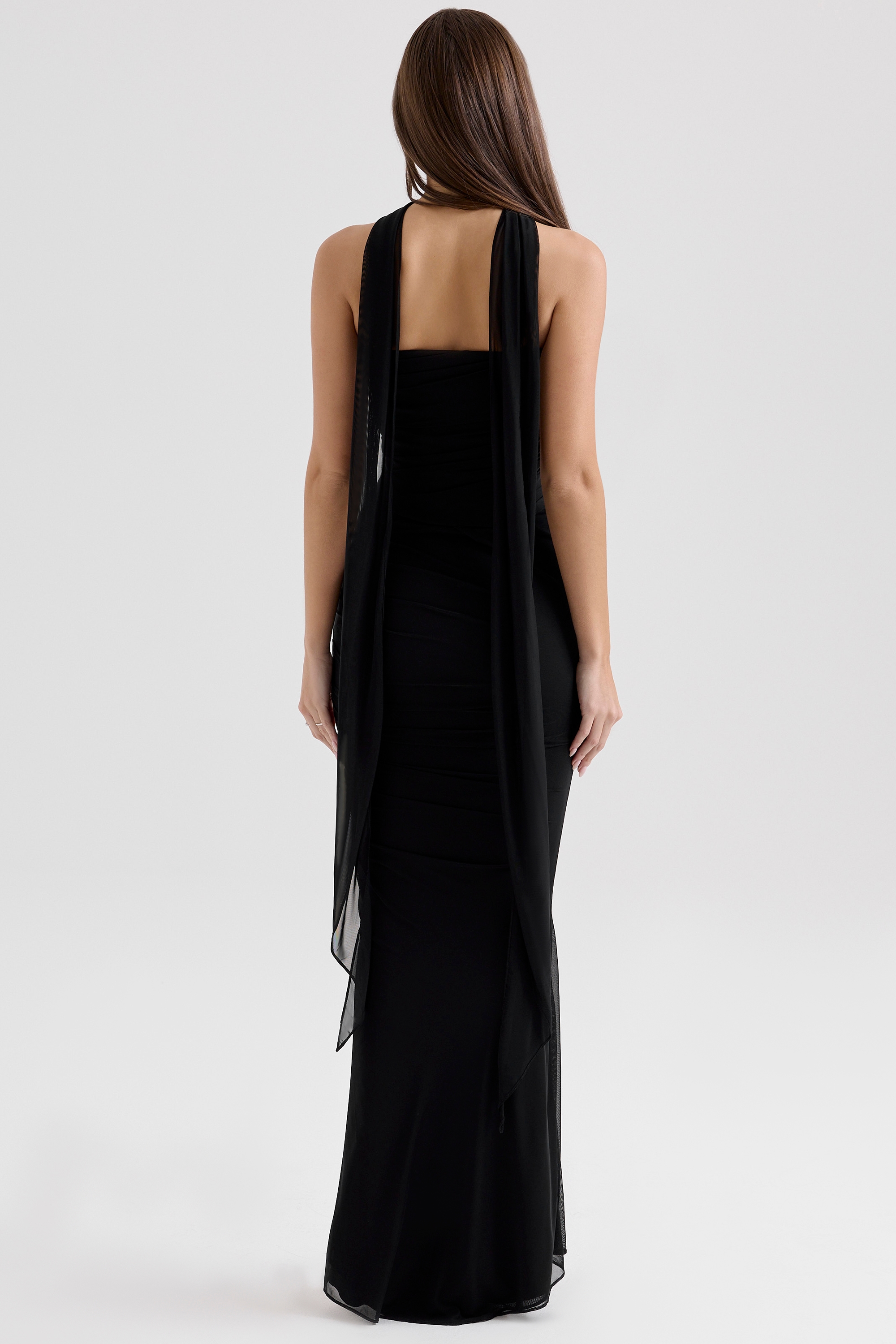 Hallie  Black Strapless Corset with Neck Scarf — image 8